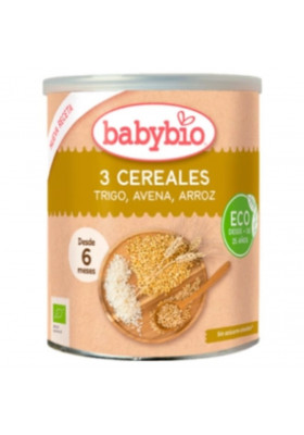Cereales ecológicos para bebés Babybio 3 Frutas 6M+ 220gr