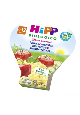 Potitos HIPP ecológicos Pasta de estrellas con Verduras 260gr 12M+